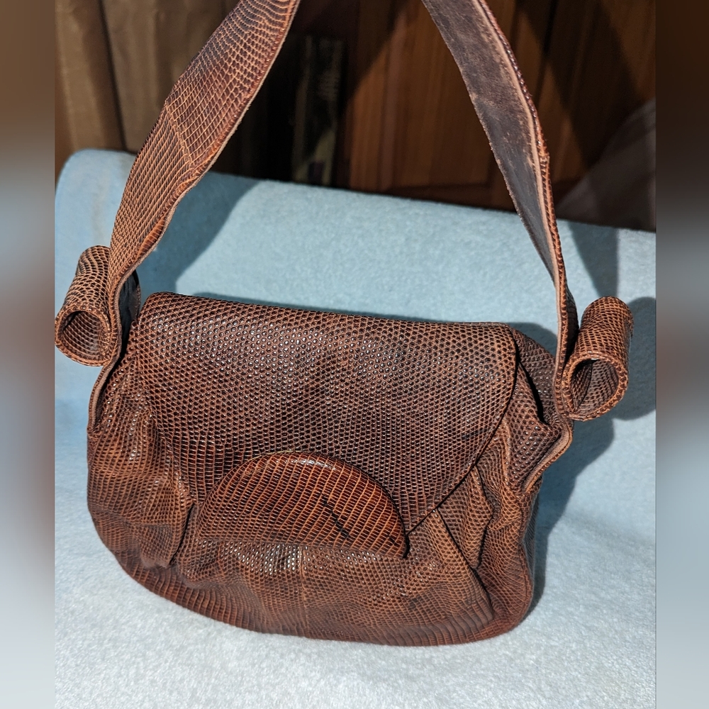 Vintage Deitsch reptile leather handbag.